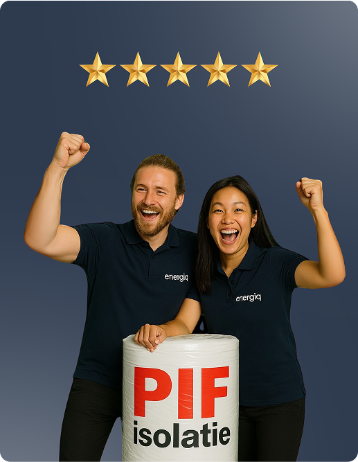 energiq employees celebrating 5 star ratings